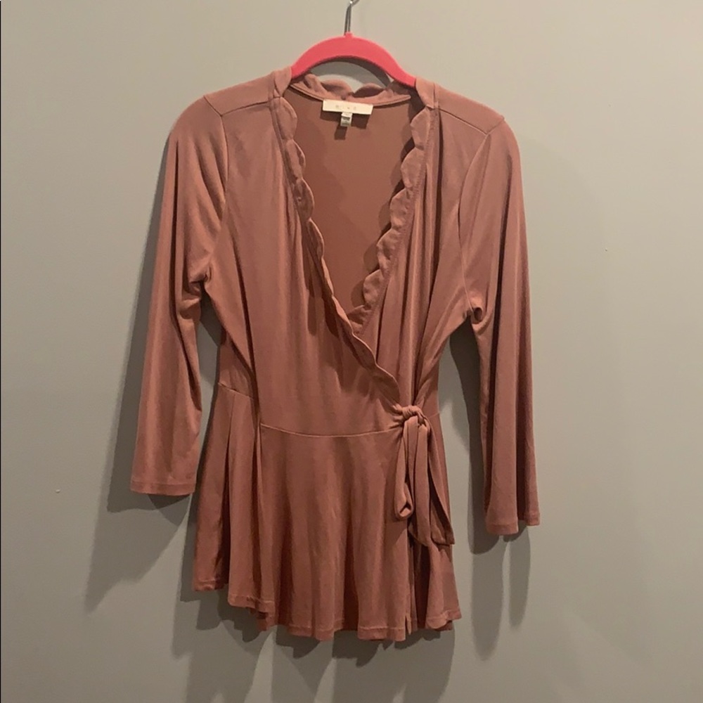Eri + Ali scalloped wrap top